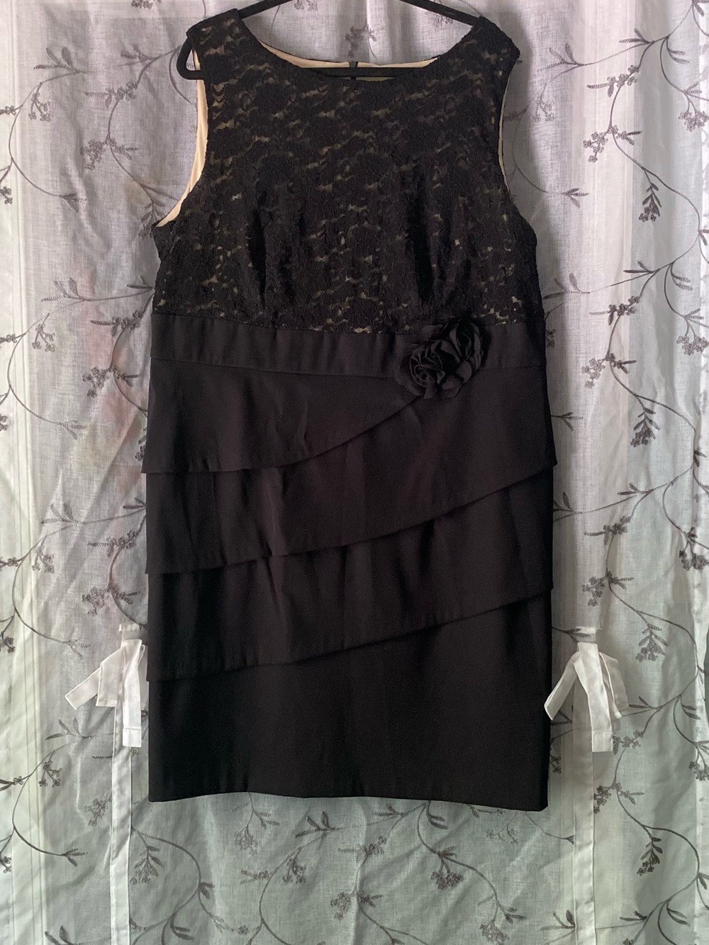 Connected Woman Apparel Black Lace Floral Cocktail Dress Plus Size 20W Formal